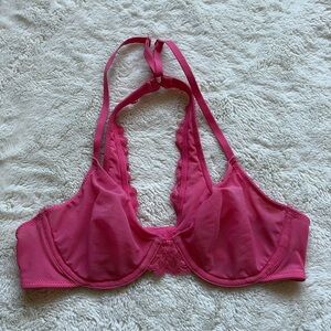 Aerie Hot Pink Mesh Racerback Bra 32B | Sheer, Sexy, Comfy Lingerie